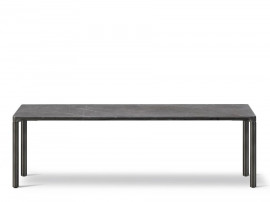 Table basse scandinave modèle Piloti rectangulaire en pierre 120 x 39 cm