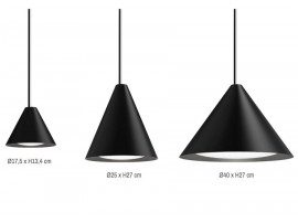 Sandinavian pendant lights model Keglen, 4 dimensions / Black