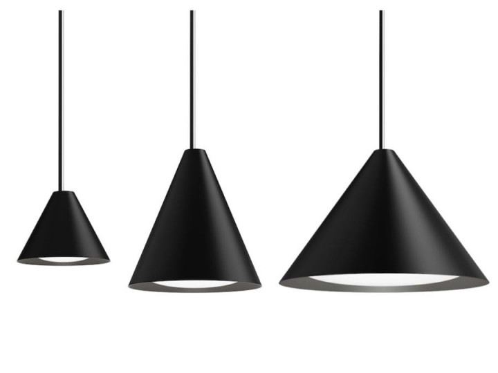 Sandinavian pendant lights model Keglen, 4 dimensions / Black