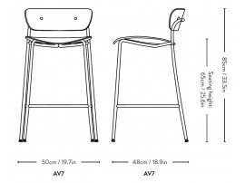 Pavilion bar stoll AV7, 65 cm or 75 cm 