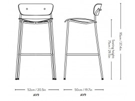 Pavilion bar stoll AV7, 65 cm or 75 cm 