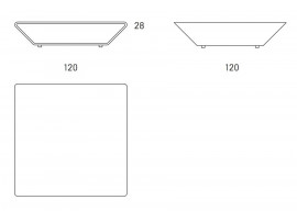 Brasilia coffe table 120x120 cm