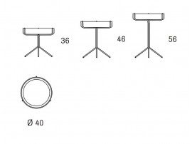 Table d'appoint ou jardiniere scandinave Drum Wood. 3 finitions. 