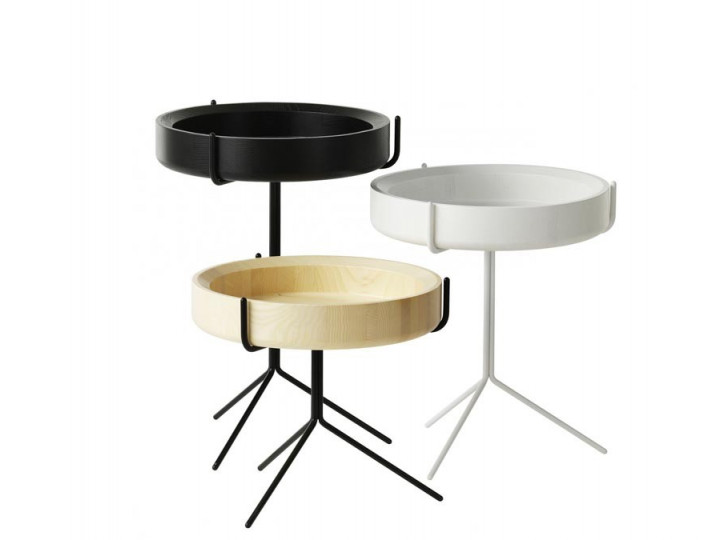 Table d'appoint ou jardiniere scandinave Drum Wood. 3 finitions. 