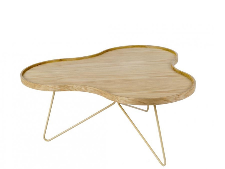 Table basse scandinave Flower Mono Chêne, 3 Tailles