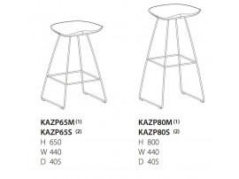 Tabouret de bar scandinave Kaz 65cm ou 80cm