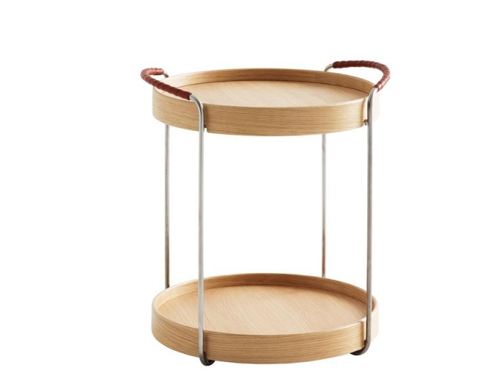 Table d'appoint ou desserte à roulette scandinave Trayo Ø40 cm