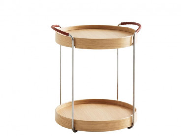 Table d'appoint ou desserte à roulette scandinave Trayo Ø40 cm