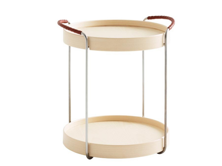 Table d'appoint ou desserte à roulette scandinave Trayo Ø50 cm