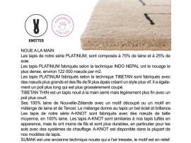 Tapis scandinave sur mesure, noué à la main, modèle Rooftop