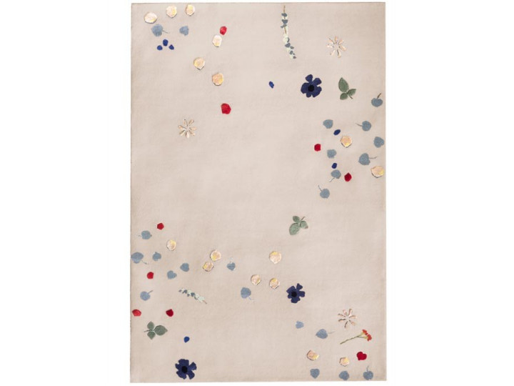 Tapis scandinave, noué à la main, modèle Fleur Beige. 3 tailles