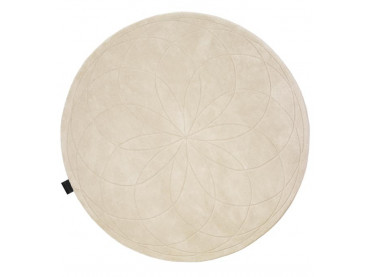 Tapis scandinave rond sur mesure, tufté à la main, modèle Lotus