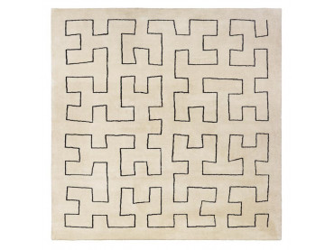 Custom hand tufted Maze-tufted square rug. 