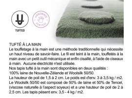 Tapis scandinave sur mesure  tufté à la main, modèle Wedge Naturals 