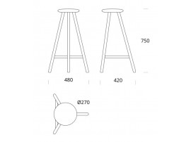 Perch hight stool 63 cm or 75 cm