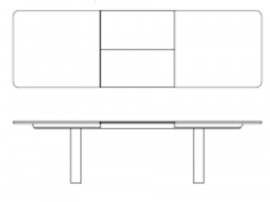 Table de repas scandinave à rallonge Chess Corian GM 3400. 2 tailles. 6 à 14 pers