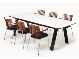 Table de repas scandinave à rallonge Chess Corian GM 3400. 2 tailles. 6 à 14 pers