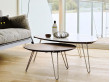 Table basse scandinave triangulaire Shark AK 1860, Massif ou Corian