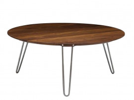 Shark round coffee table AK 1850. Ø 70 cm ou 100 cm,solid wood or Coribn