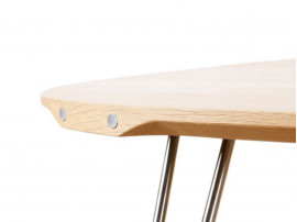 Table basse scandinave ronde Shark AK 1850, Massif ou Corian. Ø 70 cm ou 100 cm