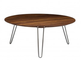 Table basse scandinave ronde Shark AK 1850, Massif ou Corian. Ø 70 cm ou 100 cm