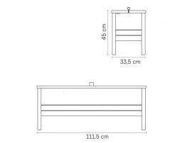 A Line Storage Bench, Oak