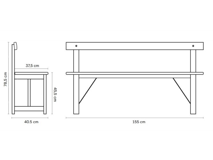 Position Bench 155, Oak | Galerie Møbler