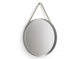 Strap mirror grey Ø 70 cm