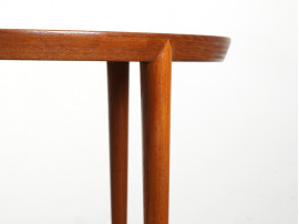 Table basse scandinave ronde teck