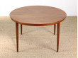 Table basse scandinave ronde teck