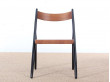 Mid modern Finnish set of 4 Scandinavian teak chairs