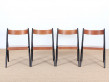 Mid modern Finnish set of 4 Scandinavian teak chairs
