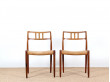 Suite de 3 chaises scandinaves en palissandre de Rio. Modèle 79. 