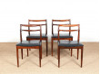 Set of four Scandinavian chairs in Rio rosewood