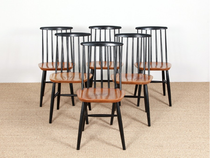 Série de 6 chaises scandinaves. Modèle Fanette.