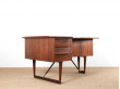 Bureau autonome scandinave en palissandre de Rio.