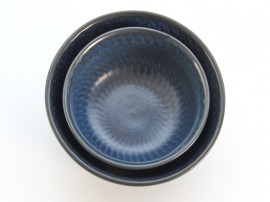 Scandinavian ceramics. Set of 2 blue bowls.