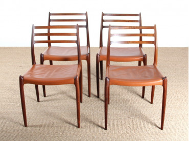 Set of 4 Scandinavian rosewood chairs. Model 78. 