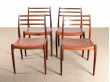 Set of 4 Scandinavian rosewood chairs. Model 78. 