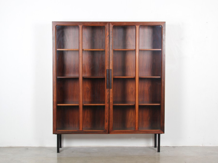 Rio rosewood glazed bookcase