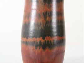 Scandinavian ceramic vase in black and brick colour