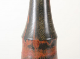 Scandinavian ceramic vase in black and brick colour
