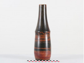 Scandinavian ceramic vase in black and brick colour