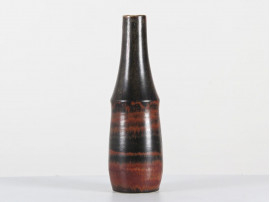 Scandinavian ceramic vase in black and brick colour