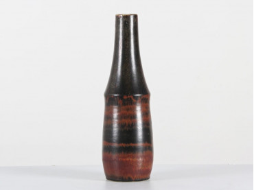 Scandinavian ceramic vase in black and brick colour