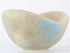 beige blue bowl