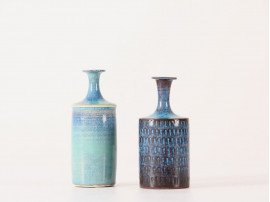 Scandinavian ceramics. Miniature turquoise vase