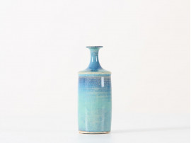 Scandinavian ceramics. Miniature turquoise vase