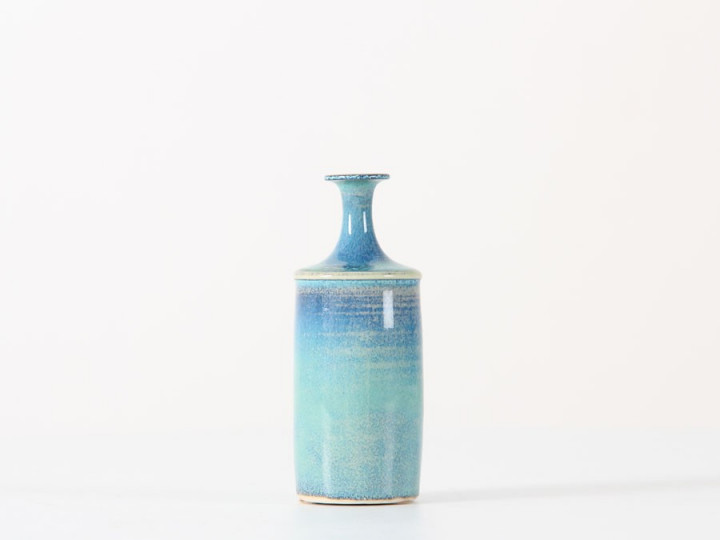 Scandinavian ceramics. Miniature turquoise vase