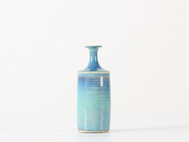 Scandinavian ceramics. Miniature turquoise vase